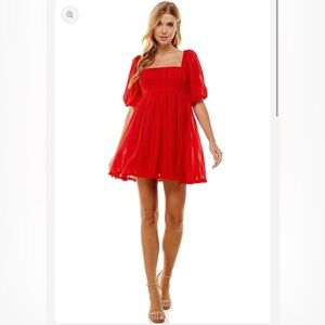 Indie Collection Red Babydoll Dress